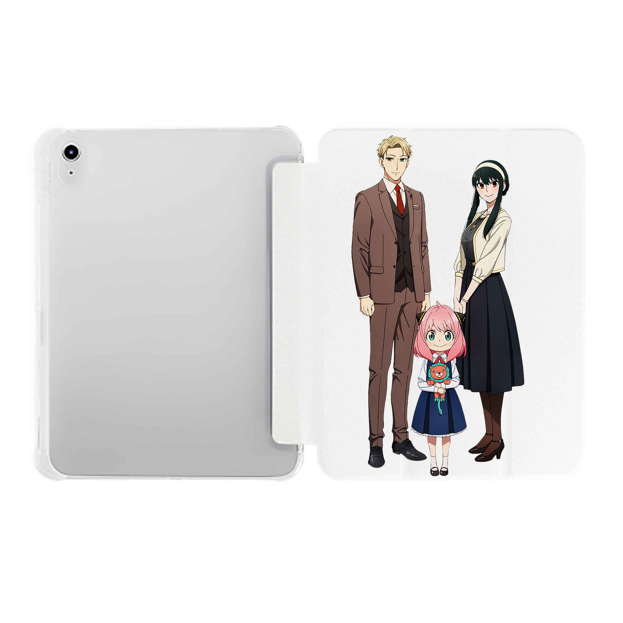 （画像用） SPY×FAMILY间谍家家酒 IPad ケース ペン収納付き 三つ折りスタンド PUレザー×シリコン 対応機種9.5/10.5/10.9インチ